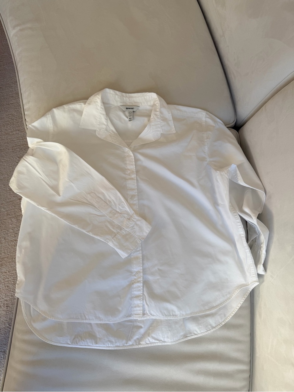 SPANX Women’s White Casual Button-Down Shirt